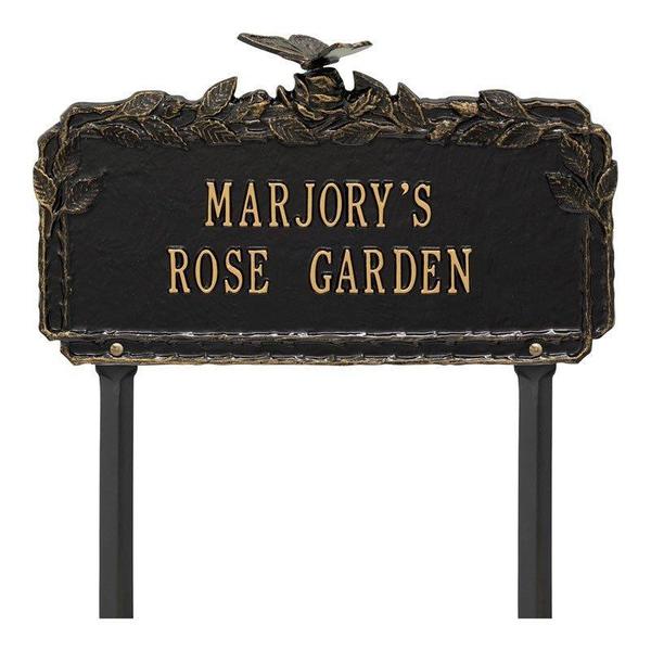 Butterfly Rose Black Dedication Plaque